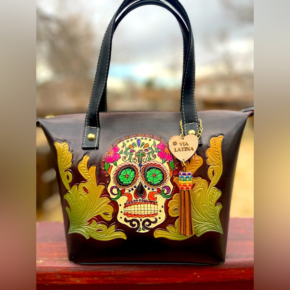 DUBAI - Day of the Dead Accessory - STUNNING Sugar Skull Hand/Shoulder Bag